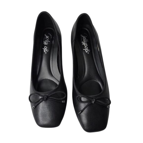 Jellypop Shoes - Jellypop Womens Comfort Fit Black Bow Ballet Flats Slip On SZ 9.5 M Office